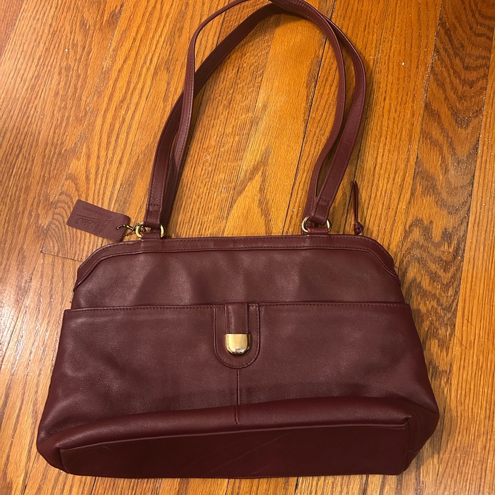 Women's Burgundy Leather Shoulder Bag